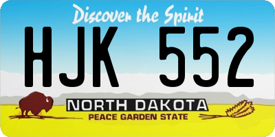 ND license plate HJK552