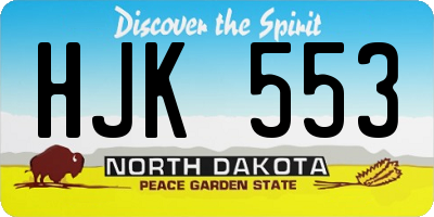ND license plate HJK553