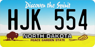 ND license plate HJK554