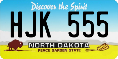 ND license plate HJK555