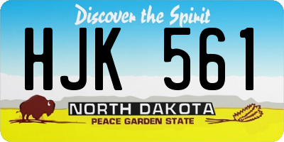 ND license plate HJK561