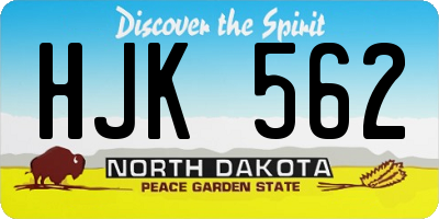 ND license plate HJK562