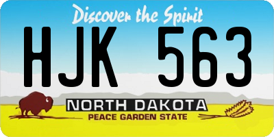 ND license plate HJK563