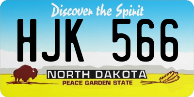ND license plate HJK566