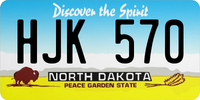ND license plate HJK570
