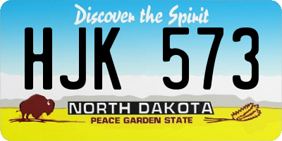 ND license plate HJK573
