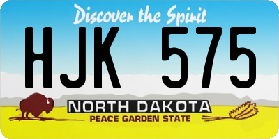ND license plate HJK575