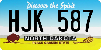 ND license plate HJK587
