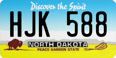 ND license plate HJK588