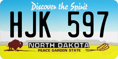 ND license plate HJK597