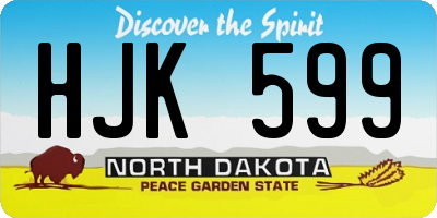 ND license plate HJK599
