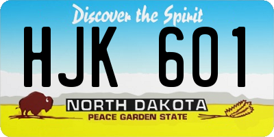 ND license plate HJK601