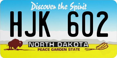 ND license plate HJK602
