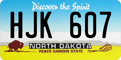 ND license plate HJK607