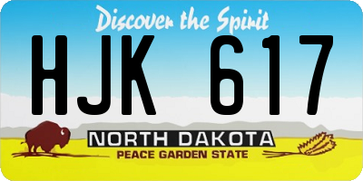 ND license plate HJK617