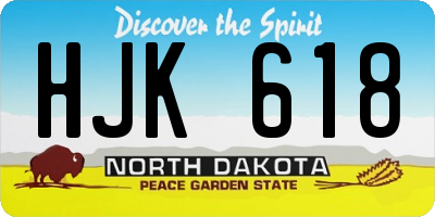 ND license plate HJK618