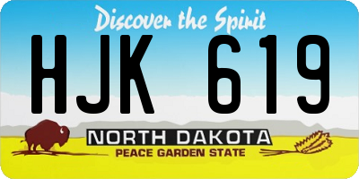 ND license plate HJK619