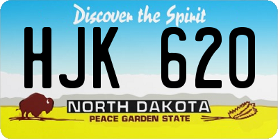 ND license plate HJK620