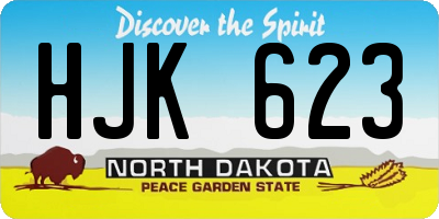 ND license plate HJK623