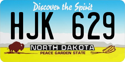 ND license plate HJK629