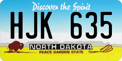 ND license plate HJK635