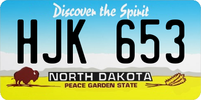 ND license plate HJK653
