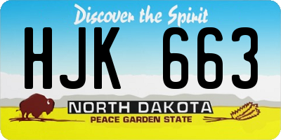 ND license plate HJK663