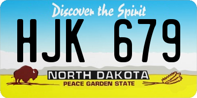 ND license plate HJK679