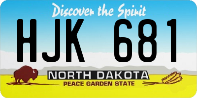 ND license plate HJK681