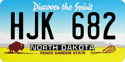 ND license plate HJK682