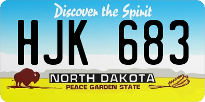 ND license plate HJK683