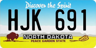 ND license plate HJK691