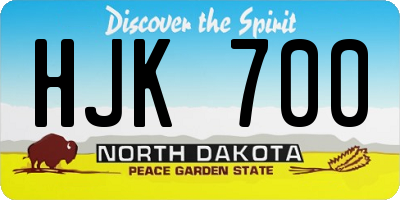 ND license plate HJK700