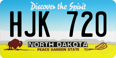 ND license plate HJK720