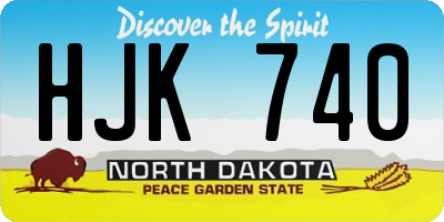 ND license plate HJK740