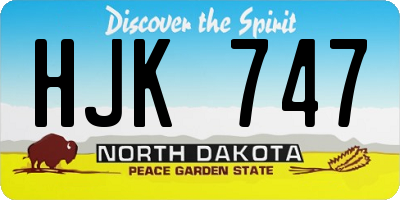 ND license plate HJK747