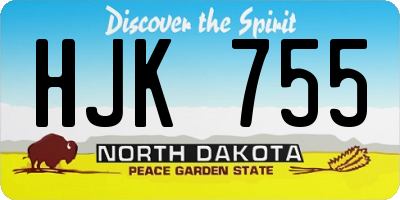 ND license plate HJK755