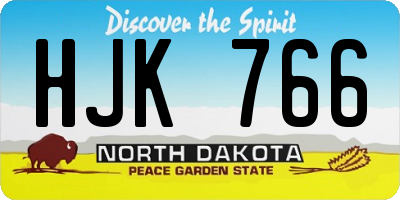 ND license plate HJK766