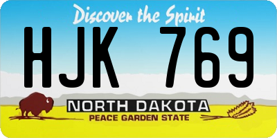 ND license plate HJK769