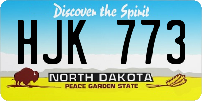 ND license plate HJK773