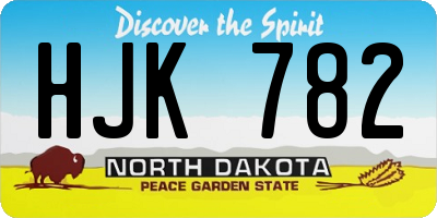 ND license plate HJK782