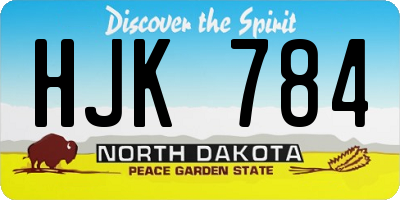 ND license plate HJK784