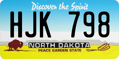 ND license plate HJK798