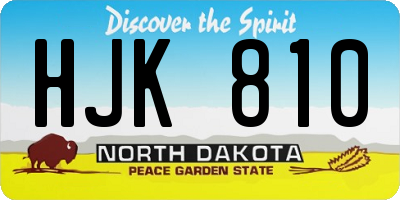 ND license plate HJK810