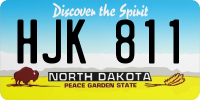 ND license plate HJK811