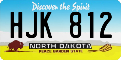 ND license plate HJK812