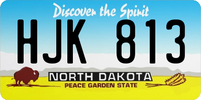 ND license plate HJK813