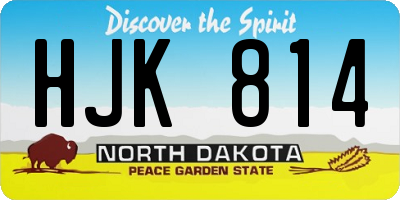 ND license plate HJK814