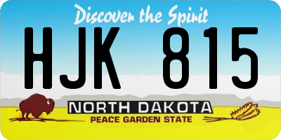 ND license plate HJK815