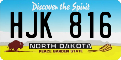 ND license plate HJK816